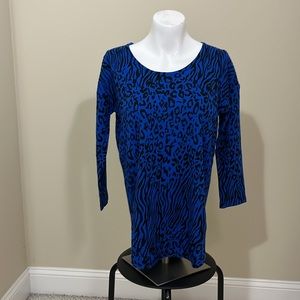 NWT Kohl’s Blue Animal Print Sweater